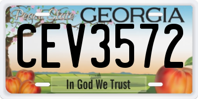 GA license plate CEV3572