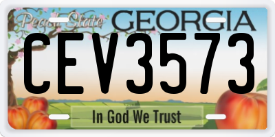 GA license plate CEV3573