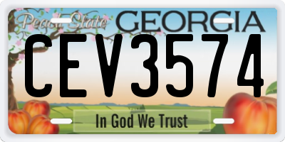GA license plate CEV3574
