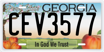 GA license plate CEV3577