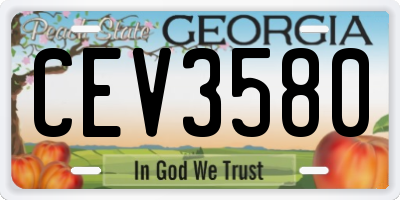 GA license plate CEV3580