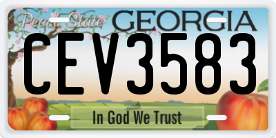 GA license plate CEV3583