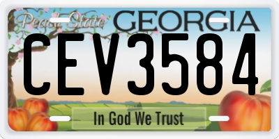 GA license plate CEV3584