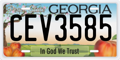 GA license plate CEV3585