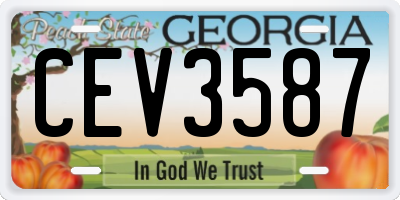 GA license plate CEV3587