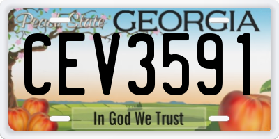 GA license plate CEV3591