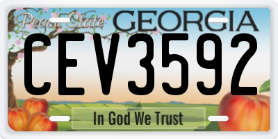 GA license plate CEV3592