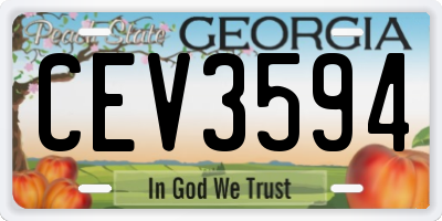 GA license plate CEV3594