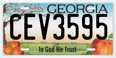 GA license plate CEV3595