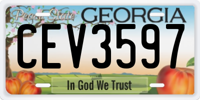 GA license plate CEV3597