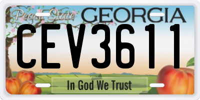 GA license plate CEV3611