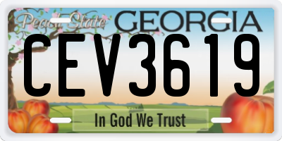 GA license plate CEV3619