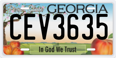 GA license plate CEV3635
