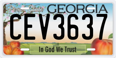 GA license plate CEV3637