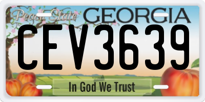 GA license plate CEV3639