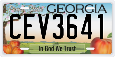 GA license plate CEV3641