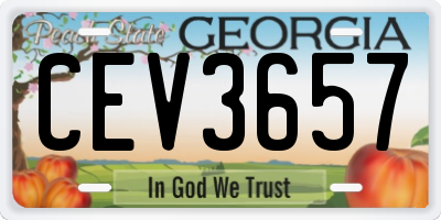 GA license plate CEV3657