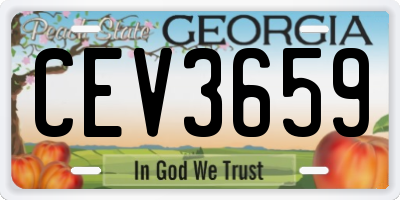 GA license plate CEV3659