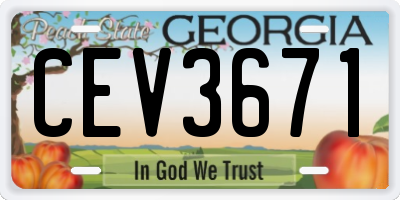 GA license plate CEV3671