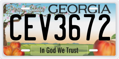 GA license plate CEV3672