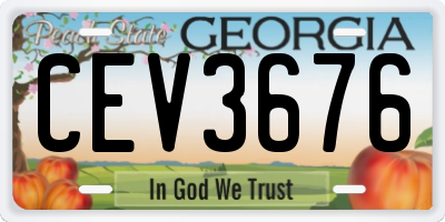 GA license plate CEV3676