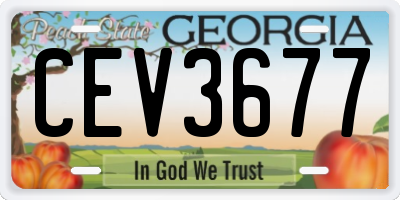 GA license plate CEV3677