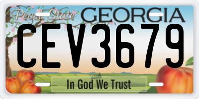 GA license plate CEV3679