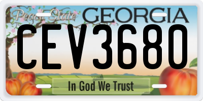 GA license plate CEV3680
