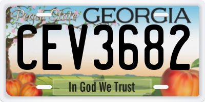 GA license plate CEV3682