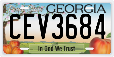GA license plate CEV3684