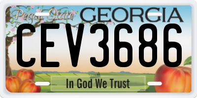GA license plate CEV3686