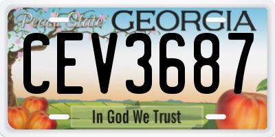 GA license plate CEV3687