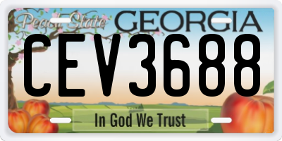 GA license plate CEV3688