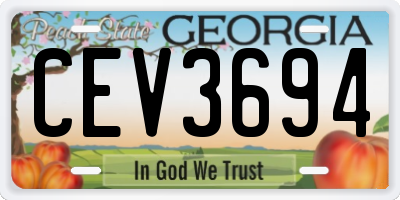 GA license plate CEV3694