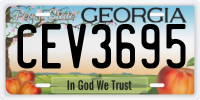 GA license plate CEV3695