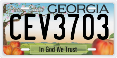 GA license plate CEV3703