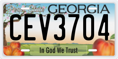 GA license plate CEV3704