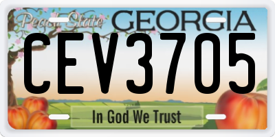 GA license plate CEV3705