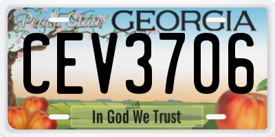 GA license plate CEV3706