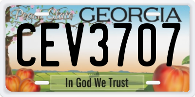 GA license plate CEV3707