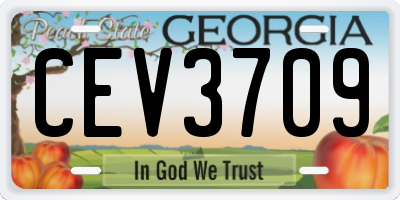 GA license plate CEV3709