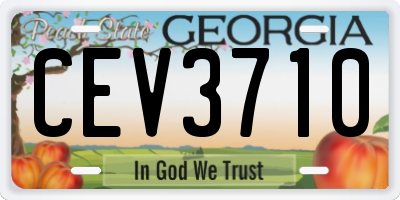GA license plate CEV3710