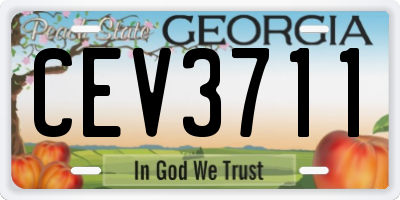 GA license plate CEV3711