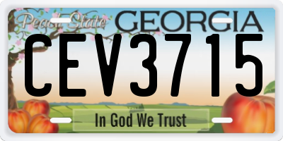 GA license plate CEV3715