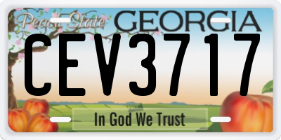 GA license plate CEV3717