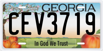 GA license plate CEV3719