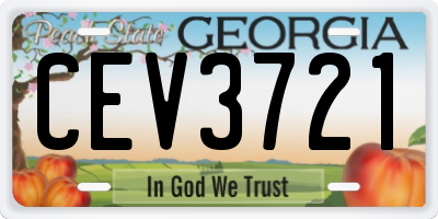 GA license plate CEV3721