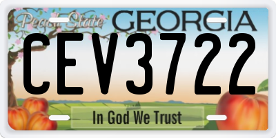 GA license plate CEV3722