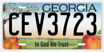 GA license plate CEV3723