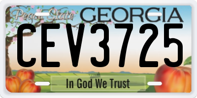 GA license plate CEV3725